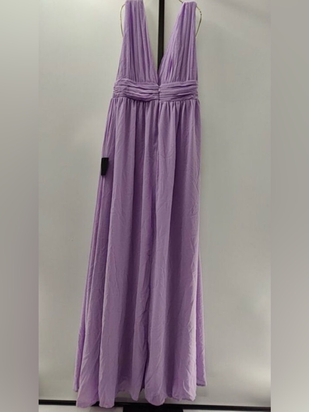 Lulu's Lavender V-Neck Maxi Dress with High Slit - Picture 5 of 6